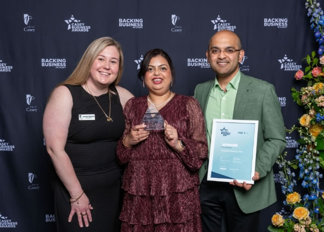The Boutique Hearing Clinic team accepting the Best New Business award
